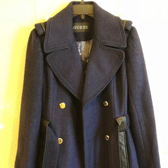 GUESS Military Wool Blend Coat - Picture 4 of 8